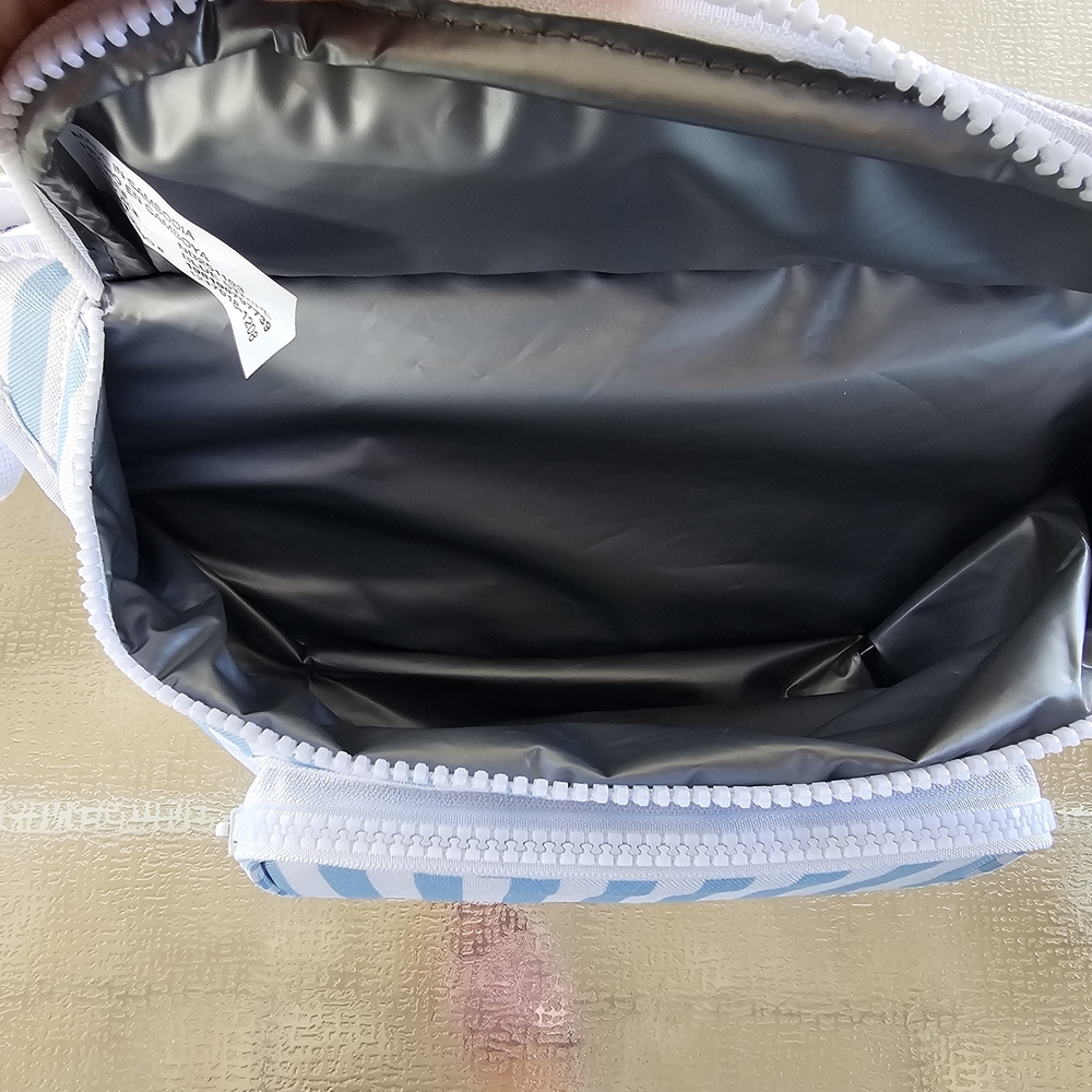 No Boundaries Blue Stripe Cooler Belt Bag Insulated Crossbody Waist Pack Travel - Picture 3 of 9